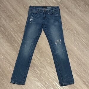 Aeropostale Women's Blue Distressed Skinny Jeans